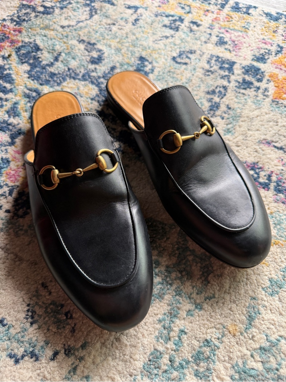 Gucci Black Princetown Leather Women's Horsebit Backless Loafers - Picture 1 of 7